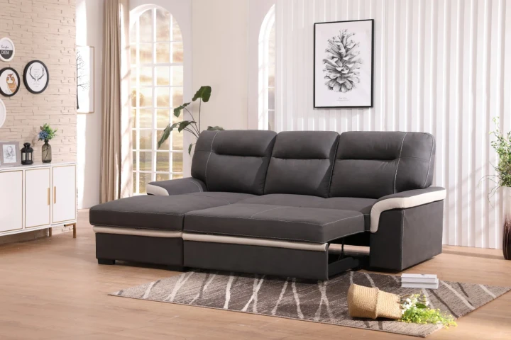 Old Farrar Chaise Longue Sofa Bed 255x168cm, with Storage Compartment