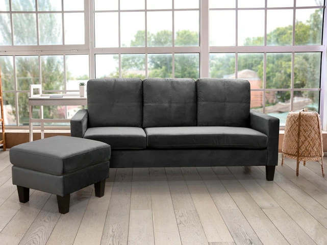 Sofa + Convertible Puff Chaise Longue New Vika 184cm
