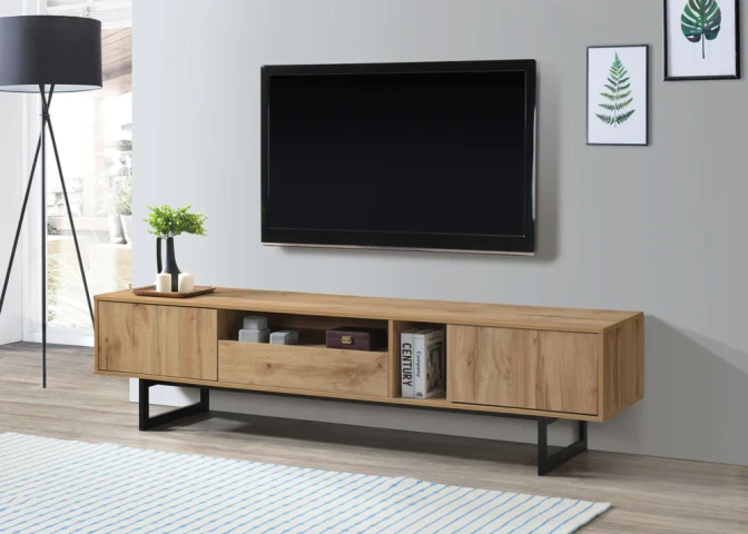 Industrial TV Stand with 2 Doors and 1 Drawer 200x50 cm