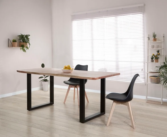Dining or Kitchen Table in Solid Acacia Wood (200x100 cm)
