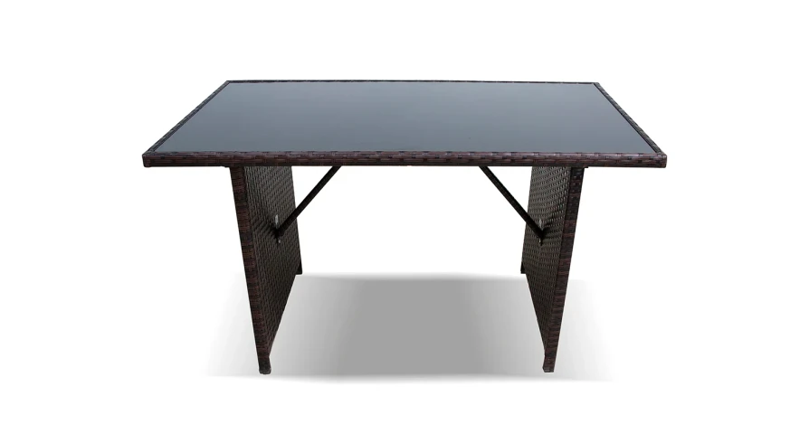 PE Rattan and Tempered Glass Garden Table