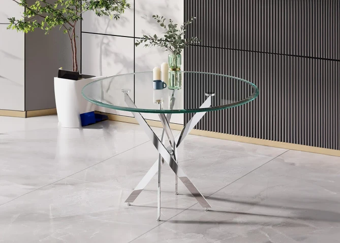 120cm Round Tempered Glass Table DT. Dining or Kitchen