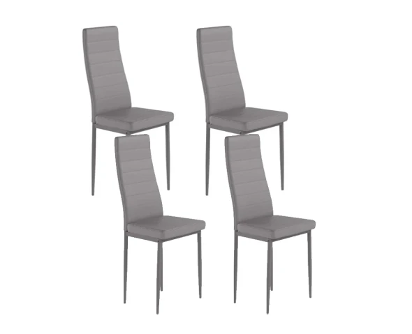 Dining Chair in Faux Leather/Metal (set of 4)