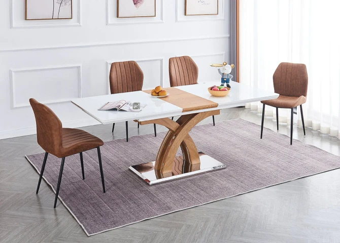 Gia Extendable Glass Table 160 to 200 cm. Dining Room or Kitchen