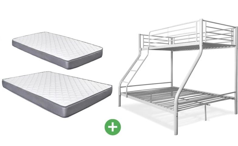 Offer: Metal Double Bunk Bed + 2 Mattresses