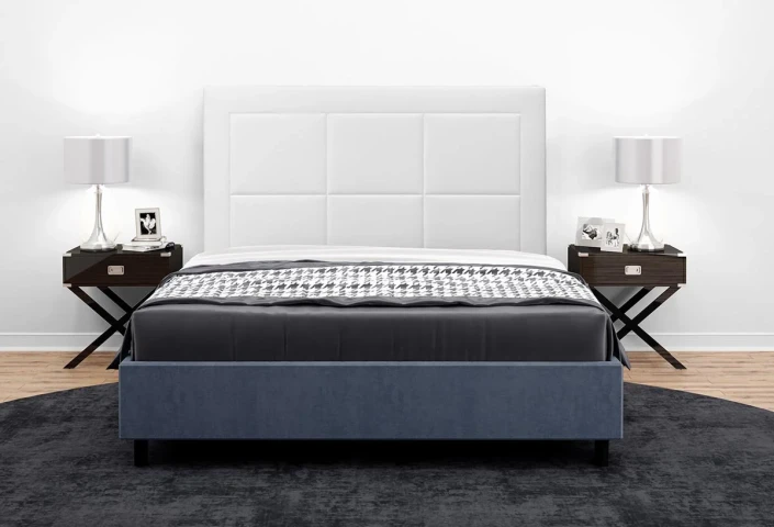 Moscow Bed Headboard - Upholstered in Faux Leather, 130 cm High (for 135 or 150 cm Beds)