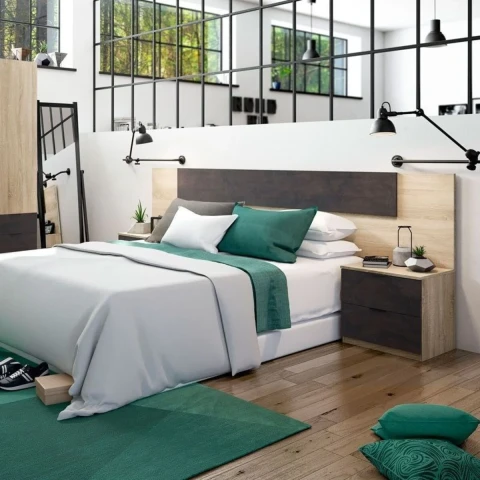 Alaya Headboard with 2 Nightstands, 247x38 cm