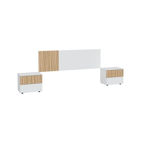 Ethna Headboard with Two Nightstands, 266x34 cm