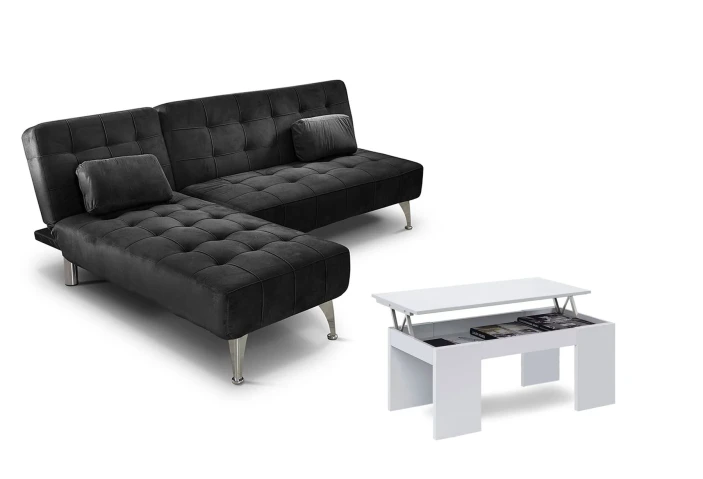 Sofa Bed Chaise Longue Aroa-XS 198x146 cm + Lift Top Coffee Table