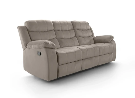 Houston Manual Recliner Sofa 3 Plazas Brown